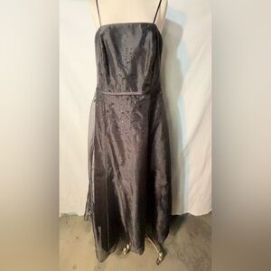 DAVID’S BRIDAL Sz 16 Evening Gown Sheer Layer Crenoline Boning Bodice A-Line